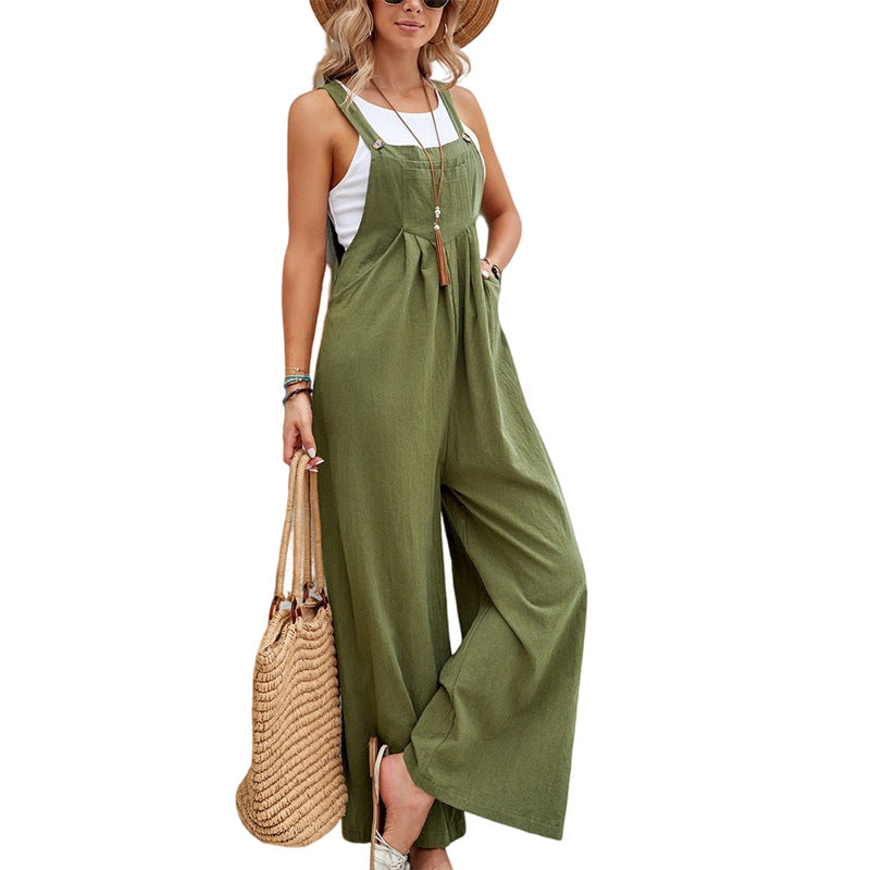 Women Long Bib Pants Overalls Casual Loose Rompers