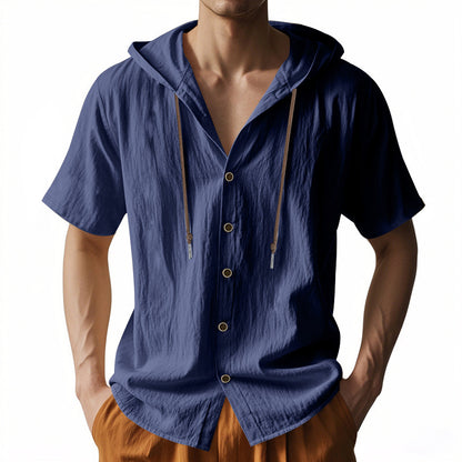 Cross-border Men's Sports Casual Comfortable Short-sleeved Men Gym From House Navy blue L