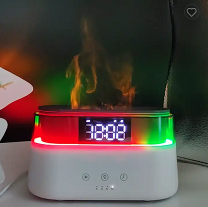 Elegant Alarm Clock Oil Diffuser Innovative Simulation Flame Humidifier