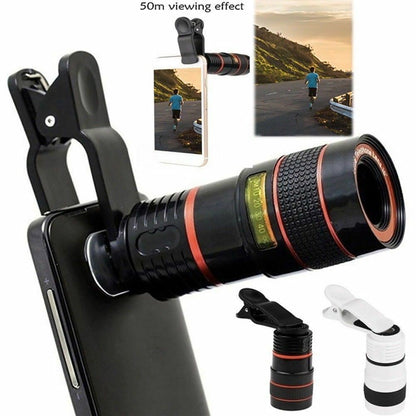 HD 8X Clip On Optical Zoom Telescope Camera Lens For Universal Mobile Cell Phone Phones DealSniper.net