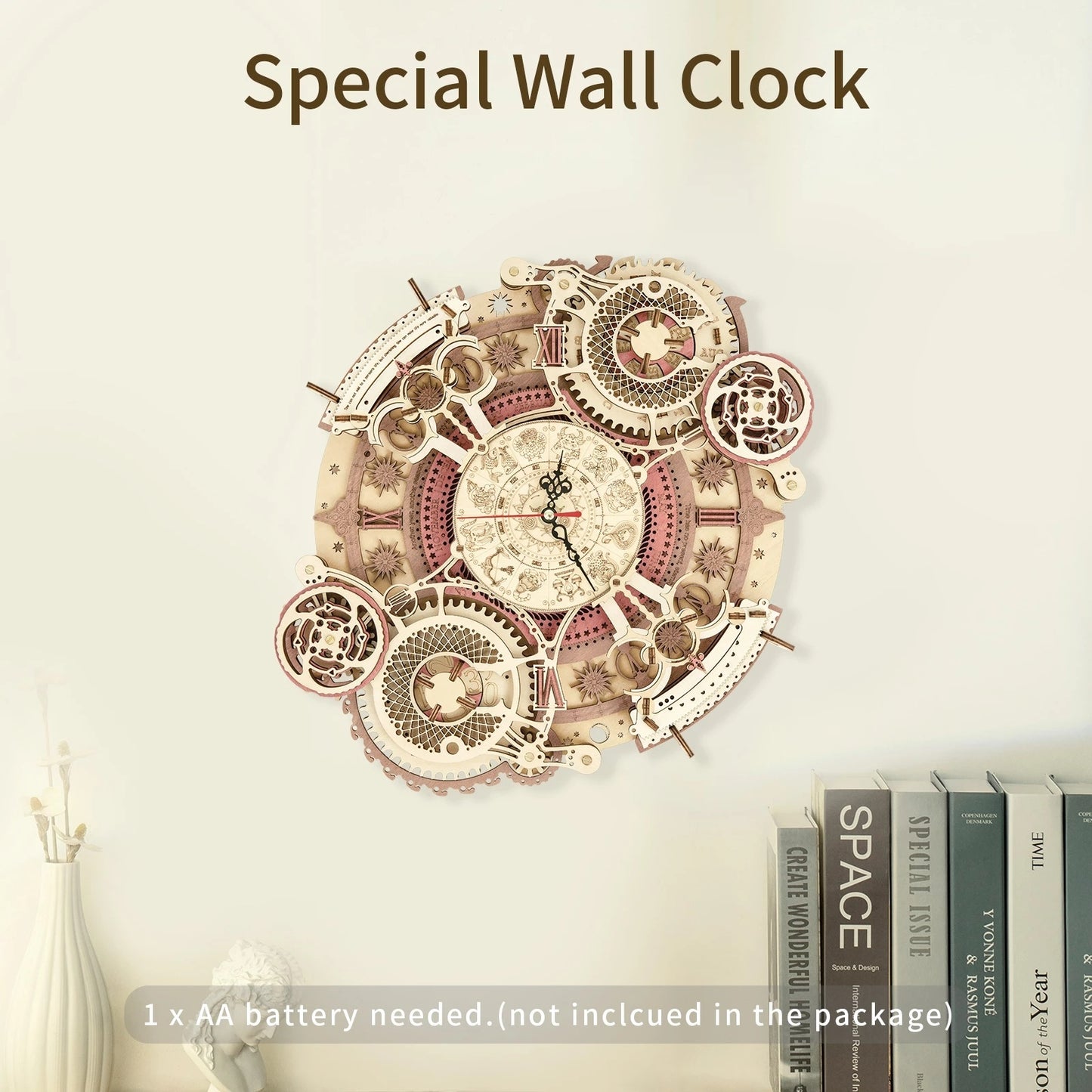 ROKR Zodiac Wall Clock 3D Wooden Puzzle Model Assembly Toys