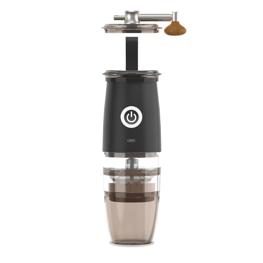 Small Coffee Machine Portable Coffee Bean Grinder Kitchen dealsniper-net Black Upgraded version USB