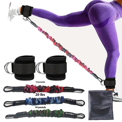 Ankle Strap Resistance Bands Hip Leg Strength Pull Rope Fitness Sports DealSniper.net Strong Resistance 3color
