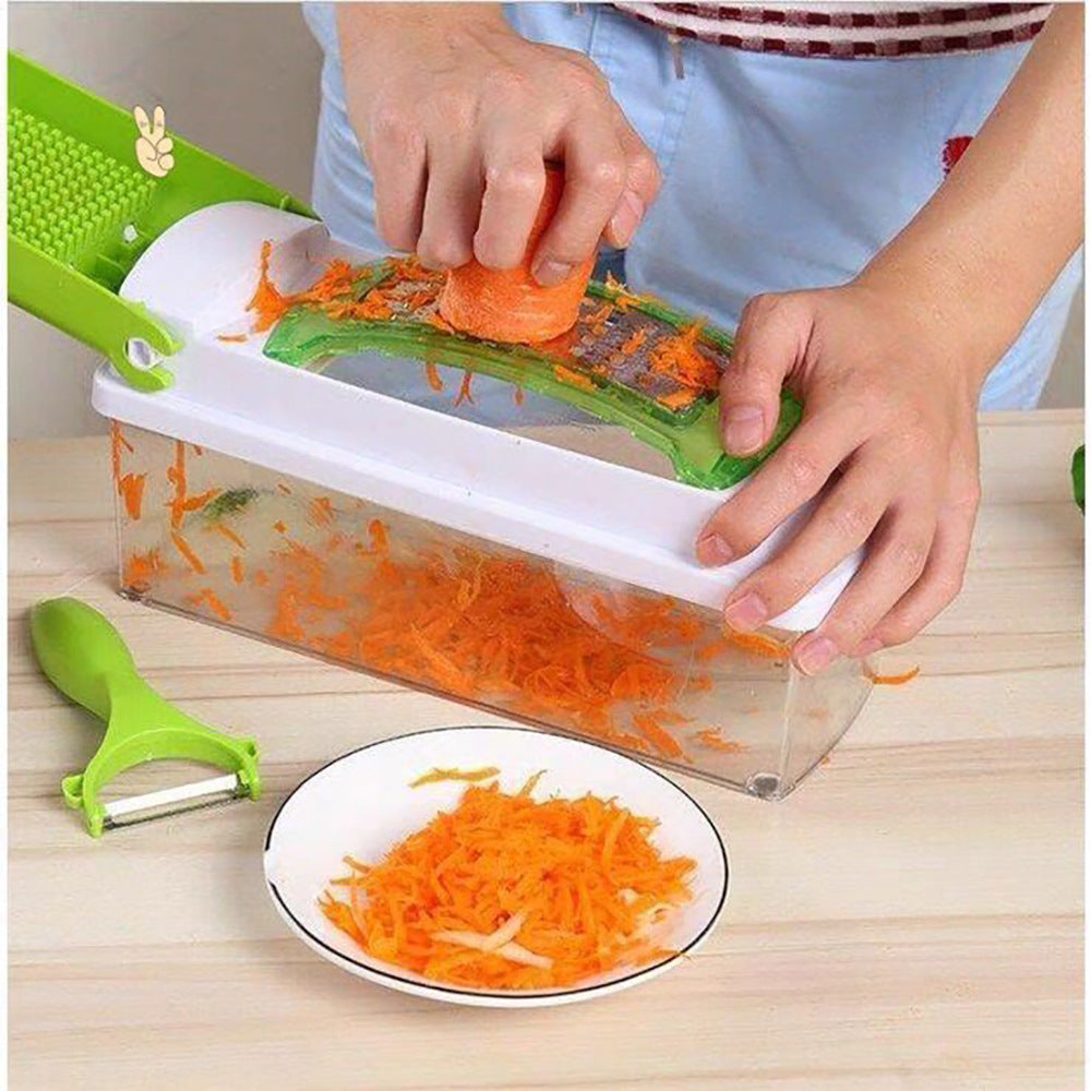 12pcs Multifunctional Vegetable Chopper Handle Food Grate Kitchen dealsniper-net