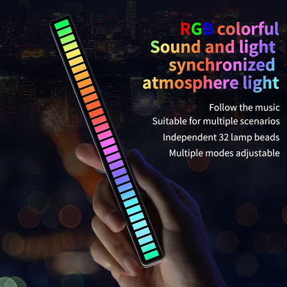 Led Sound Control Light Bar RGB Ambient Pickup Rhythm Lamp Music House DealSniper.net