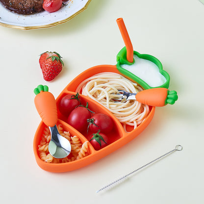 Children's Silicone Dining Plate Set Kitchen DealSniper.net