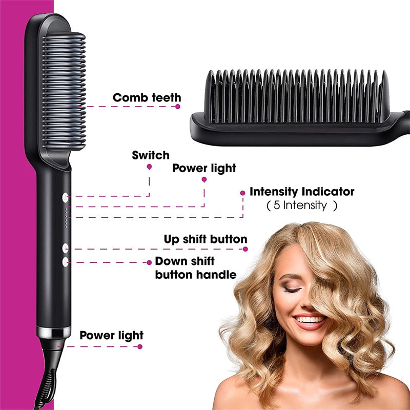 New 2 In 1 Hair Straightener Hot Comb Women dealsniper-net