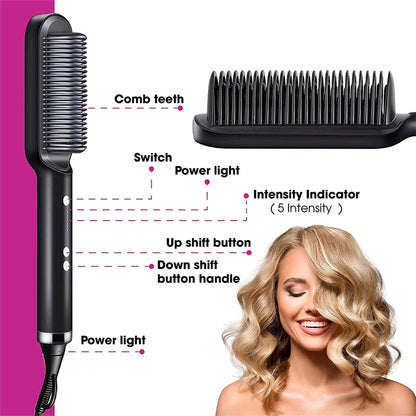 New 2 In 1 Hair Straightener Hot Comb Women dealsniper-net