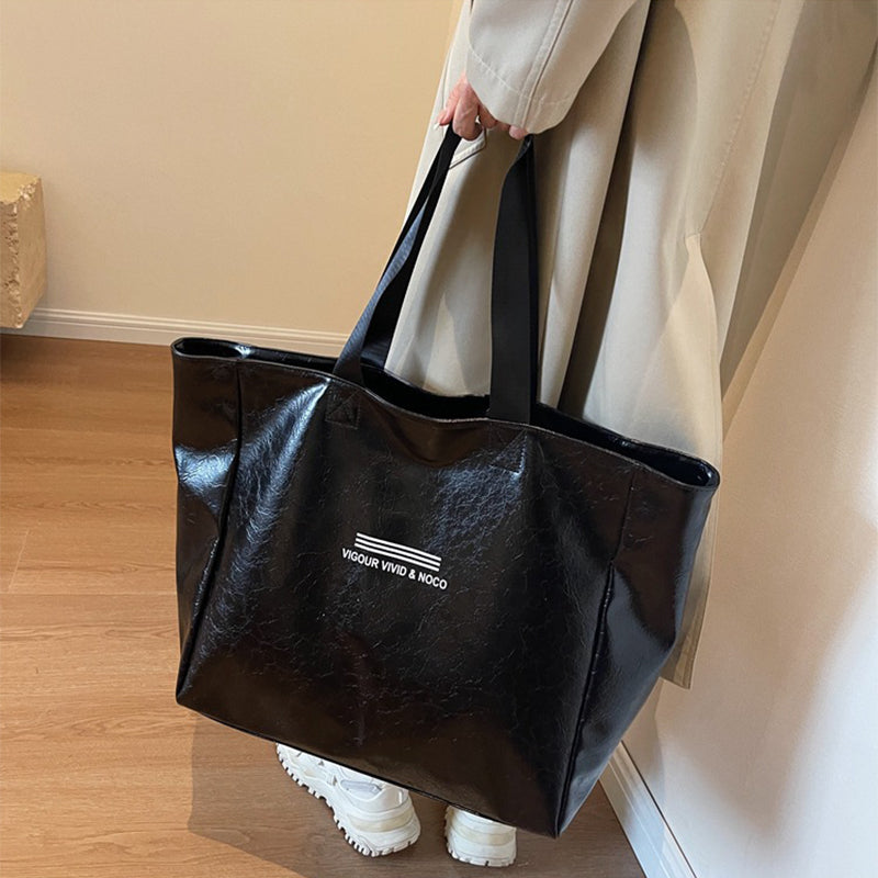 Large Capacity Tote Bag Women Fashion Versatile Solid Shoulder Bags Waterproof Designer Luxury Handbag Trend Personalized Travel Bag Women dealsniper-net