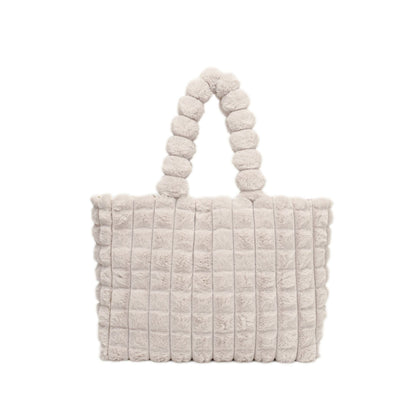 Plaid Handbags Winter Fashion High Capacity Women dealsniper-net Beige L