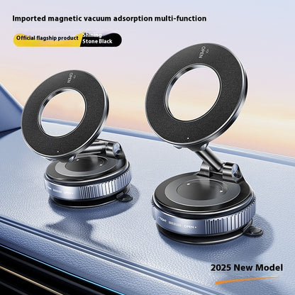 Magnetic Phone Holder With Vacuum Suction Car Mount Vehicle DealSniper.net Black Upgrade