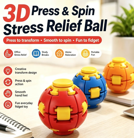 HelixCore Spiral Rotating Fidget Ball, 3D Printed Finger Spinning Kids Gym From House