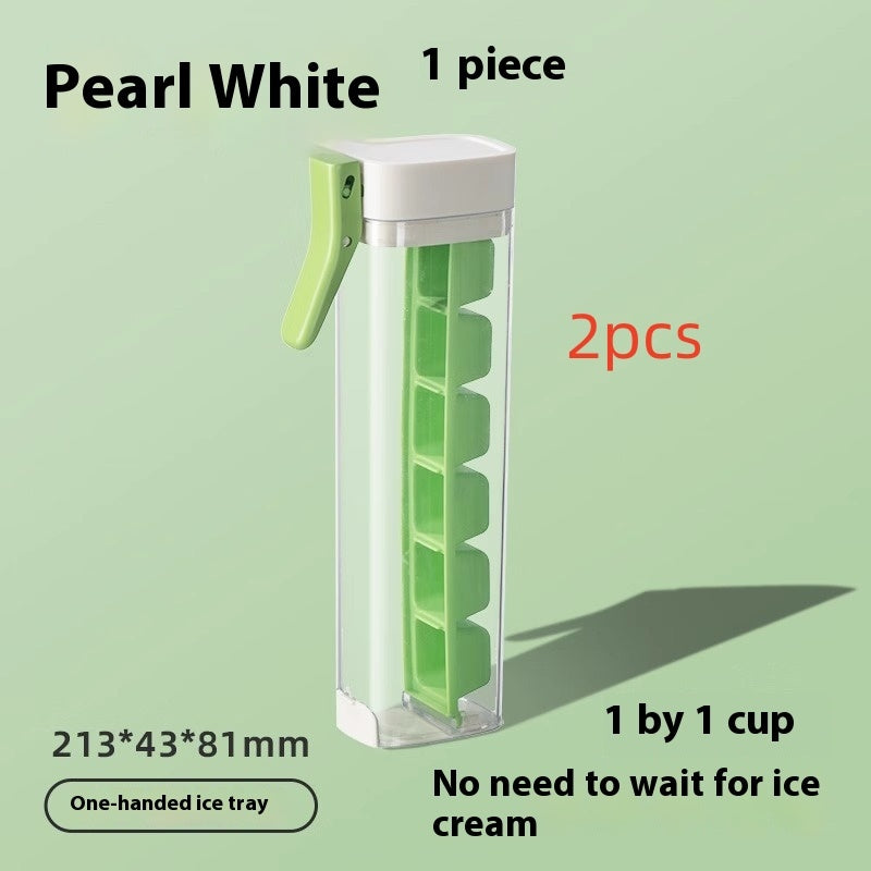 Ice Cube Mold Household Ice Maker Food Grade Press Ice Tray Kitchen dealsniper-net Pearl White 2PCS