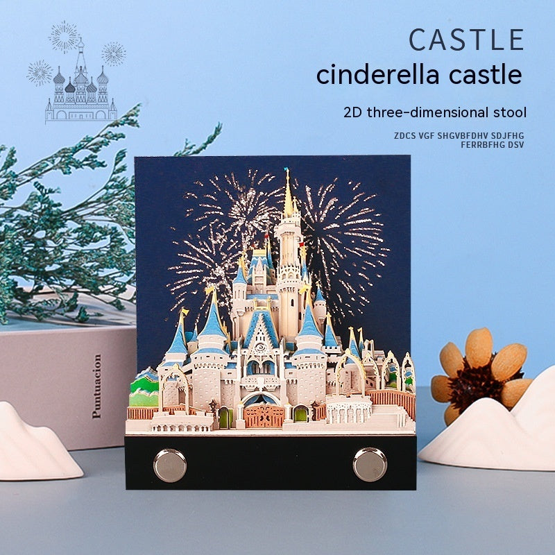 Three-dimensional Note Paper Carving Model Fairy Tale Castle Art Hobby DealSniper.net