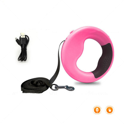 New LED Automatic Telescopic Traction Rope For Pets Pets dealsniper-net Pink