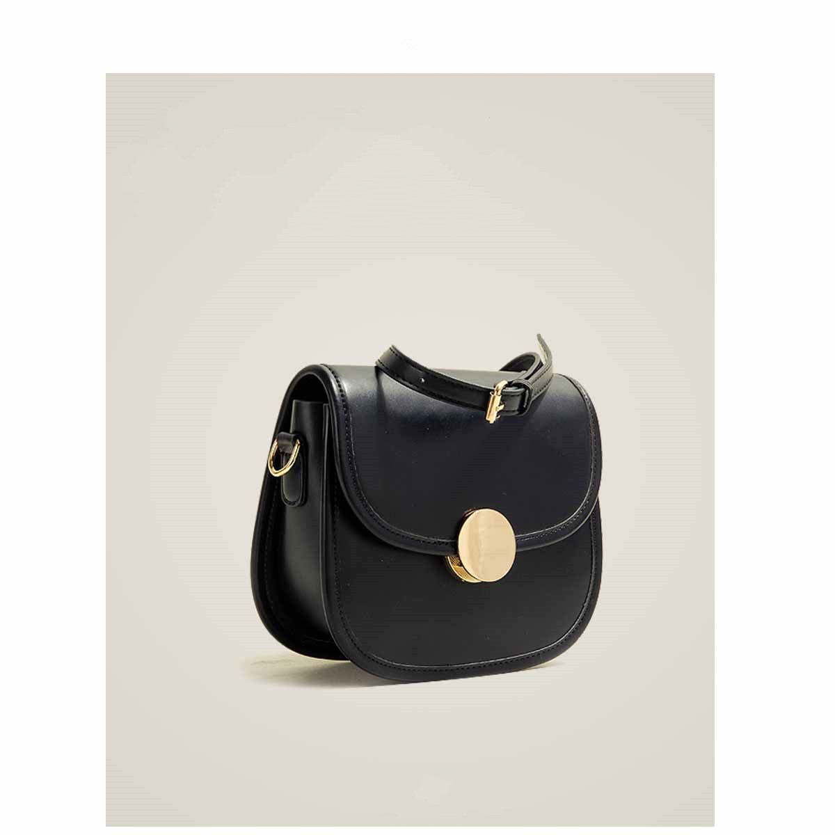 Trendy Fashion One Shoulder Messenger Saddle Bag Women Women DealSniper.net Black