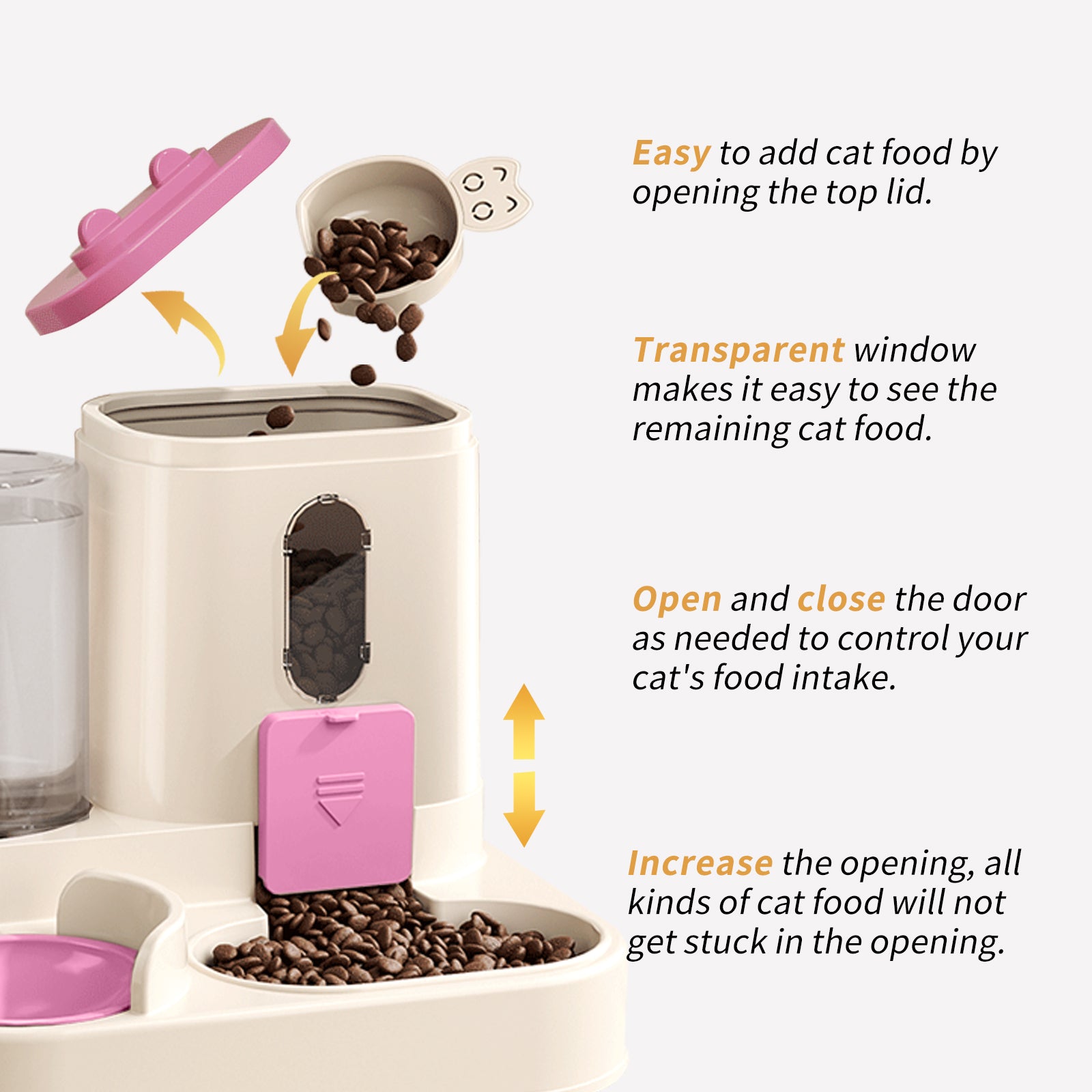 Fully Automatic 2 in 1 Cat Food Dispenser Integrated Water Pets dealsniper-net