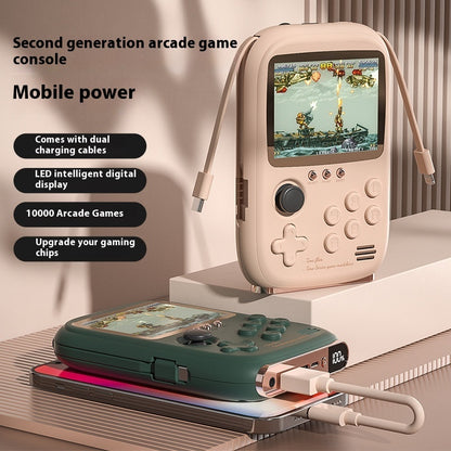 Handheld Game Console Power Bank Two-in-one Portable With Cable Kids dealsniper-net