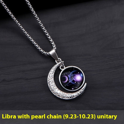 12 Constellation Moon Star Glowing Necklace Charm Jewelry Jewelry dealsniper-net Libra