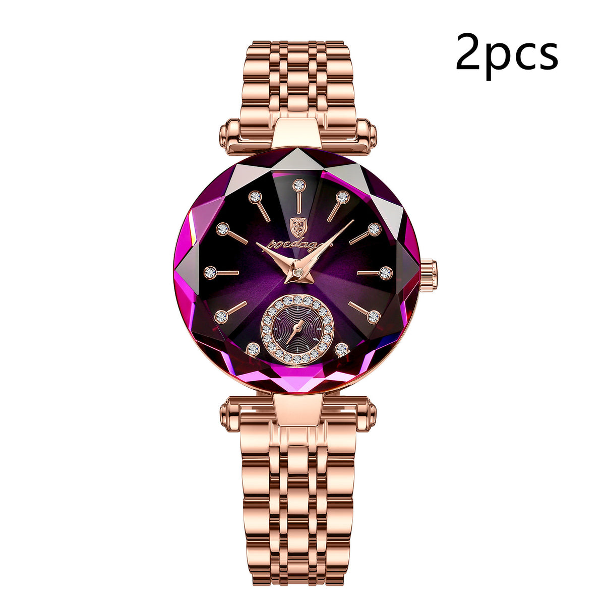 Casual Fashion Waterproof Quartz Watch Ladies Jewelry DealSniper.net Purple 2pcs