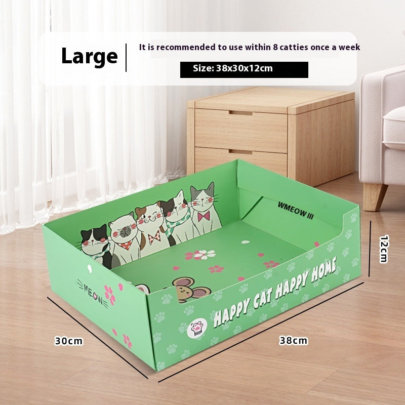 Portable Folding Semi-open Thickened Disposable Litter Box Pets Gym From House Litter Box Large K10 1 Pack