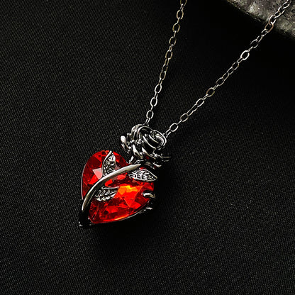 Punk Rose Love Necklace Fashion Personality Heart-shaped Jewelry dealsniper-net