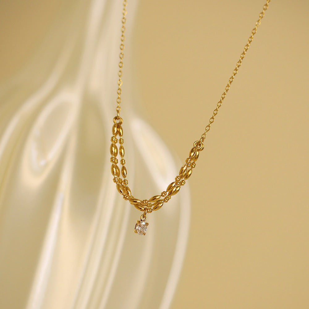 Titanium Steel Necklace For Women Clavicle Chain Jewelry dealsniper-net