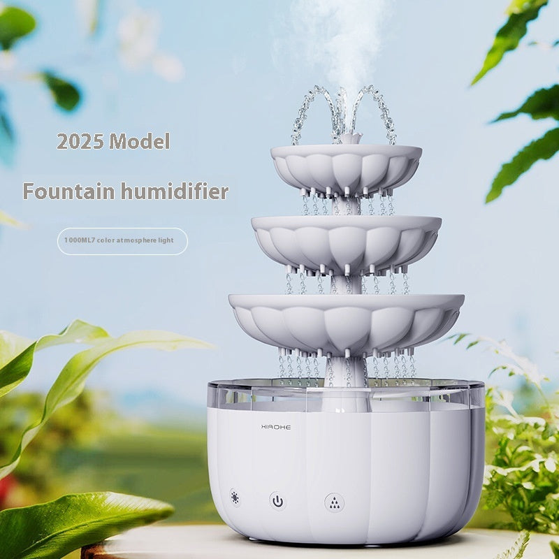 Fountain Water Drop Humidifier Home Office Aroma Diffuser House Gym From House White