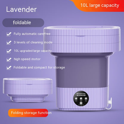 Plastic Folding Washing Machine Automatic Washing Integrated Home dealsniper-net Purple AU