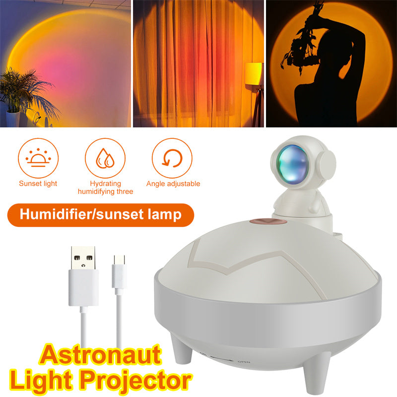 Astronaut Sunset Lamp Humidifier 2 Spraying Mode 360 Degree Home Decor DealSniper.net