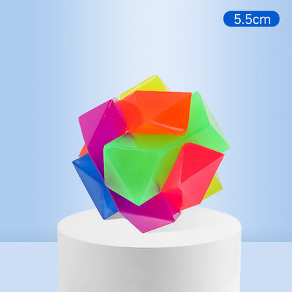 Small Dog Pet Training Interactive Luminous Elastic Ball Pets Gym From House Luminous Square Ball