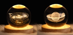 Luminous Starry Sky And Planets Moon Moon Crystal Ball Night Lamp Home Decor Gym From House Solid Wood Lamp Holder Set13 1PC