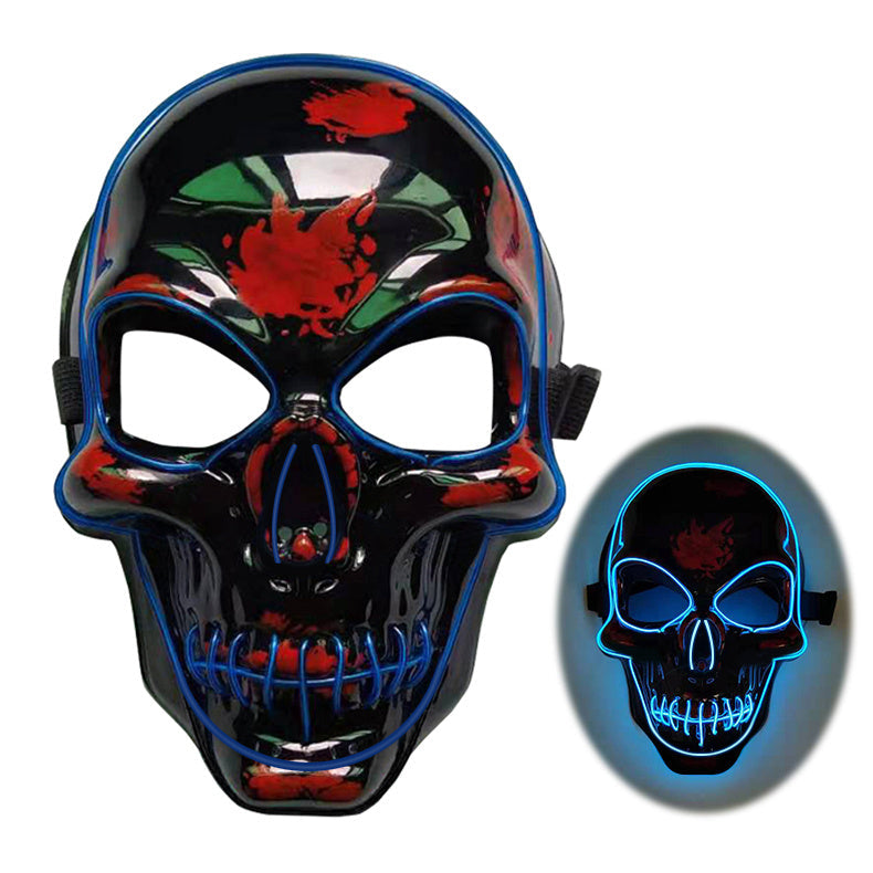 Halloween Skeleton Mask LED Glow Scary Mask Holidays DealSniper.net B blue