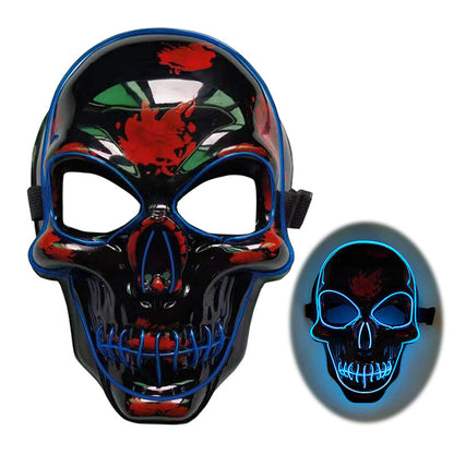 Halloween Skeleton Mask LED Glow Scary Mask Holidays DealSniper.net B blue