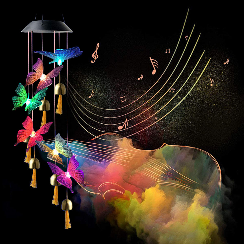 Color Changing Solar Power Wind Chime Crystal Ball Hummingbird Deals dealsniper-net