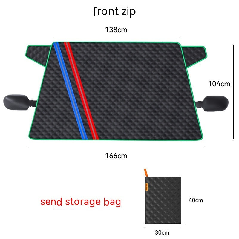 Car Sun Shade Half Car Cover Winter Anti-freezing Rain Frost Vehicle dealsniper-net Front Windscreen With Earmuffs