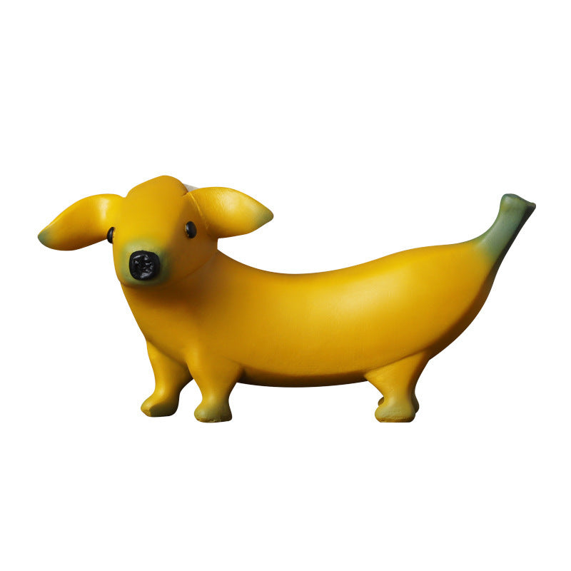 Creative Resin Banana Puppy Porch Decoration Crafts Home Decor dealsniper-net