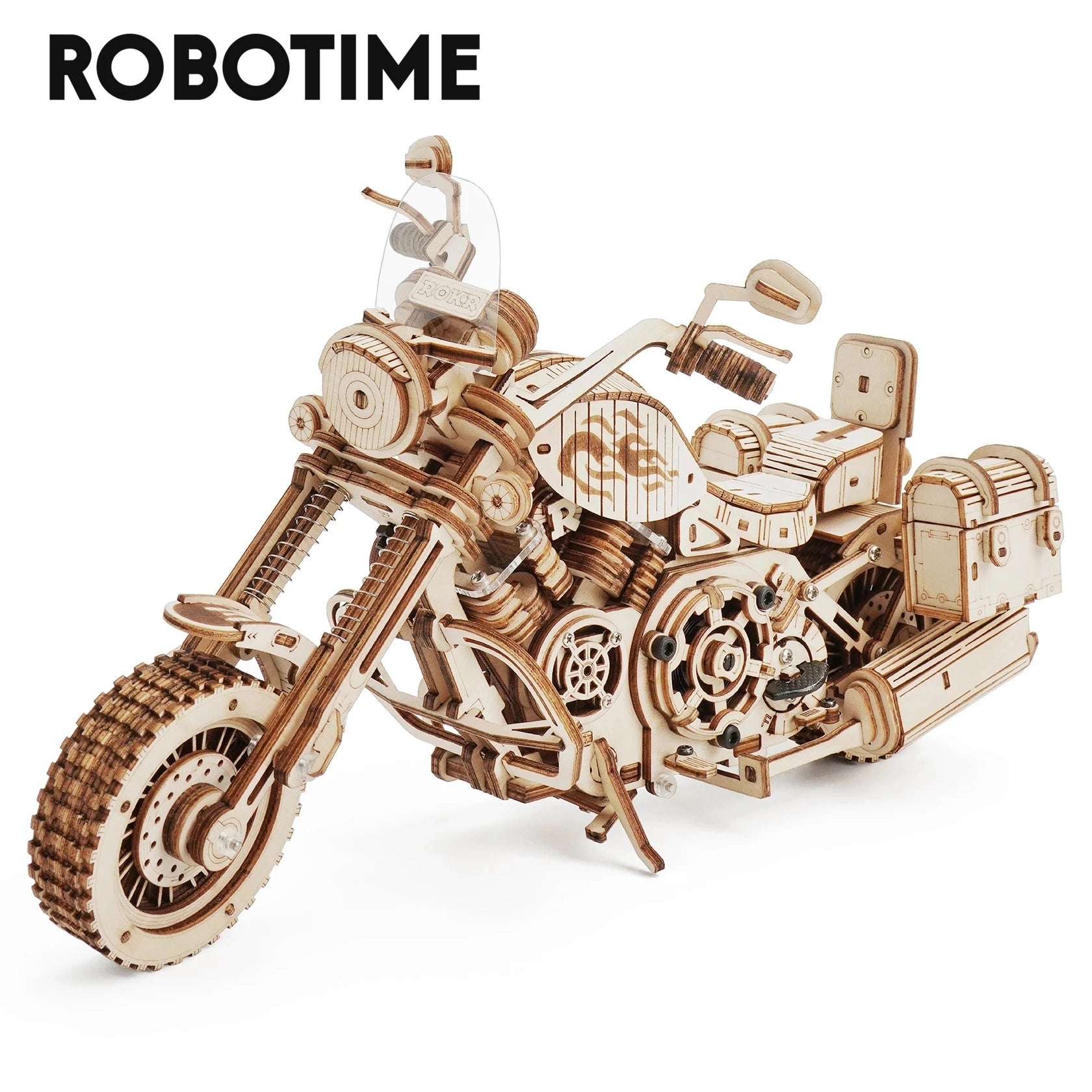 Robotime Rokr Cruiser Motorcycle DIY Wooden Model Building Block Deals DealSniper.net