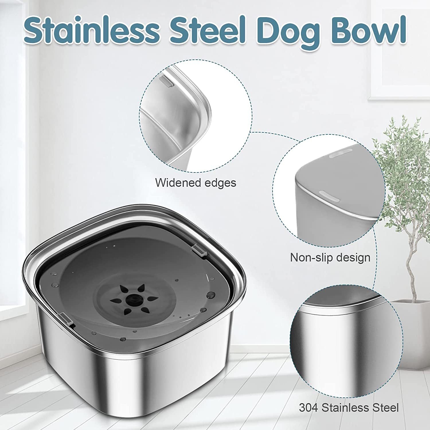 Pet Stainless Steel Water Bowl Large Capacity Floating Pets dealsniper-net