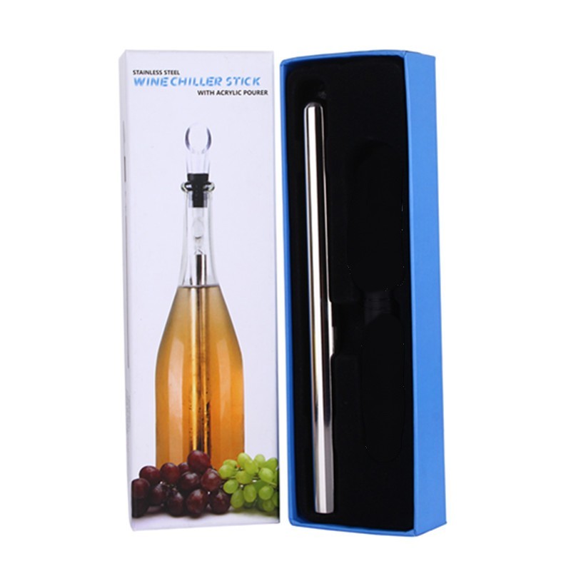 Wine Bottle Cooler Stick Stainless Steel Wine Chilling House dealsniper-net Silver Box packaging