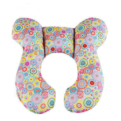 Infant Pillow Baby Bed U-Shaped Safety Seat Neck Guard Fixed Stereotyped Stroller Pillow Kids DealSniper.net Flower OPP