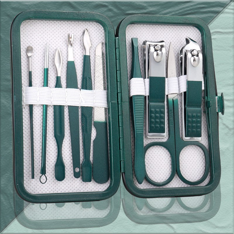 Pedicure Knife Nail Clippers Set Manicure Nail Clippers Set Beauty DealSniper.net Emerald Green 10pc