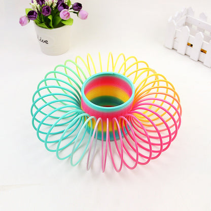 Rainbow Spring Coil Toys Plastic Folding Spring Coil Sports Game Child Funny Fashion Educational Creative Toys Gift For Children Kids dealsniper-net