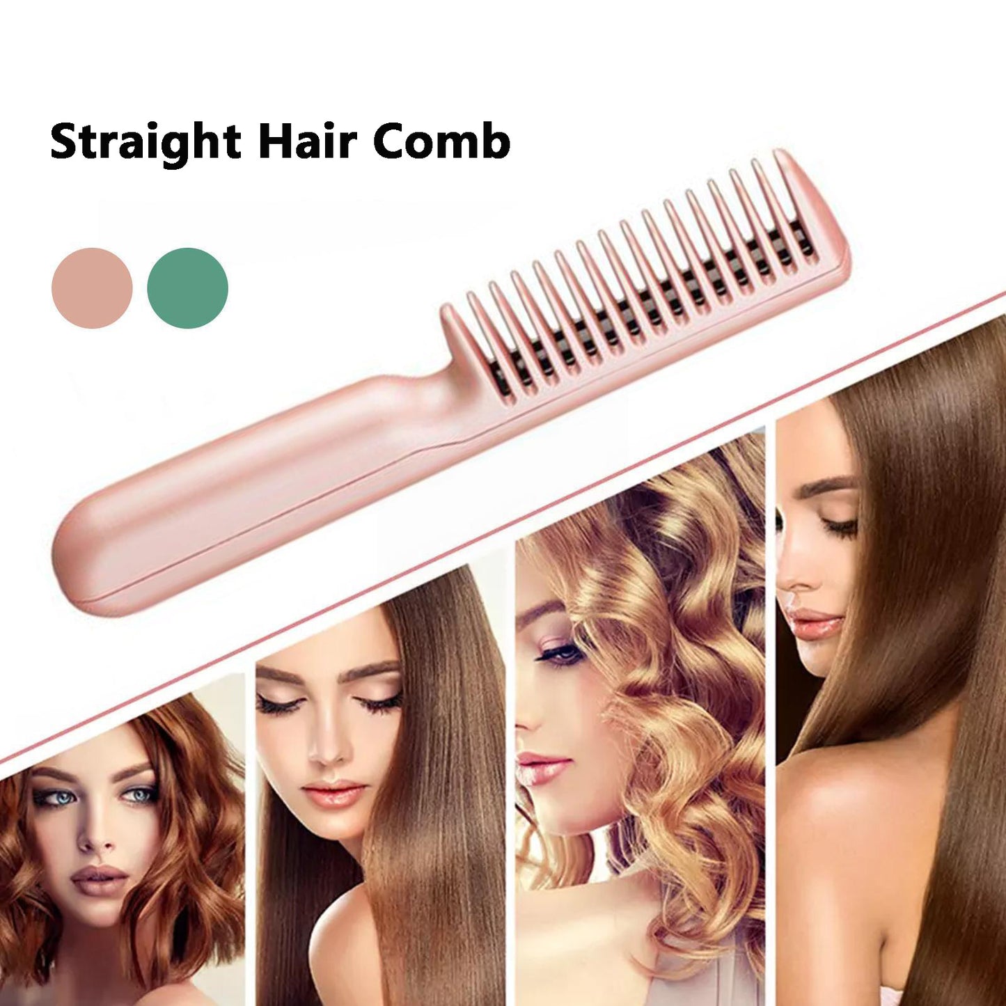 2 In 1 Wireless Straight Hair Comb Portable USB Charging