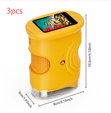 Outdoor Exploration Children's Handheld Digital Microscope Kids Gym From House 382 Orange 3pcs Monocular 100 Times