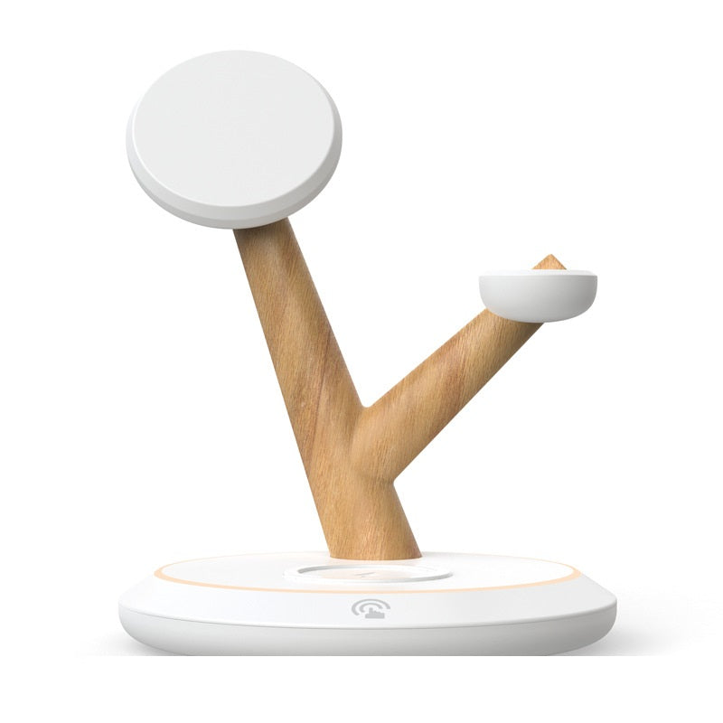 Magnetic Wireless Charger 4 In 1 Stand For Phone Wireless Charging Gadgets Gym From House White