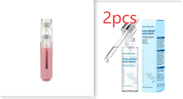 3 In 1 Lip Care Roller Needle Roller Lip Roller Beard Growth Men Gym From House 0.25mm Pink set