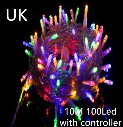 LED Curtain Garland On The Window USB String Lights Holidays DealSniper.net Colour with controller 10M100Led