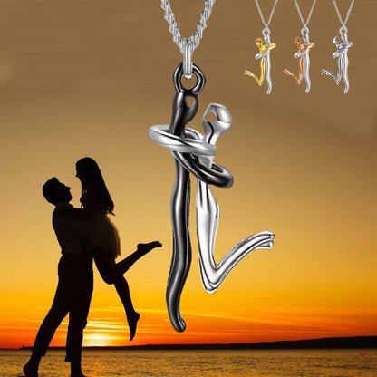 18K Love Hug Necklace Couple Anniversary Valentine's Day Gift Jewelry dealsniper-net