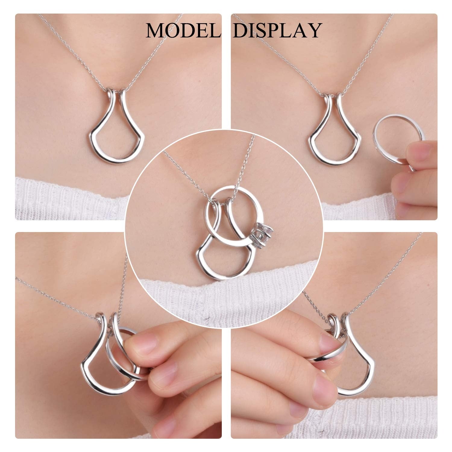 Sterling Silver Ring Holder Necklace Pendant Jewelry dealsniper-net